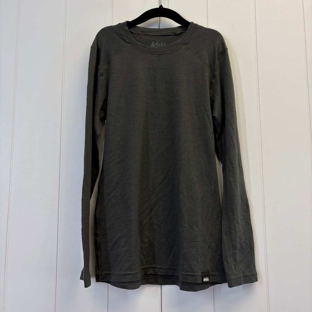 REI Co-op Gorpcore Merino Wool Base Layer Kids Medium 10-12 Brown Outdoor Cozy